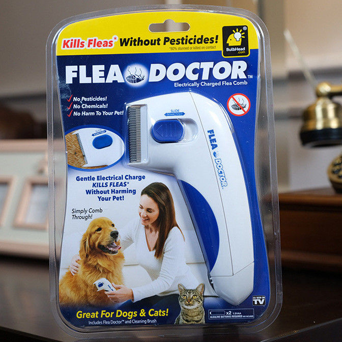 Hallupets Dog Pet Electric Flea Comb Remover Electric Flea and Tick Comb. مشط كهربائي للبراغيث والقراد