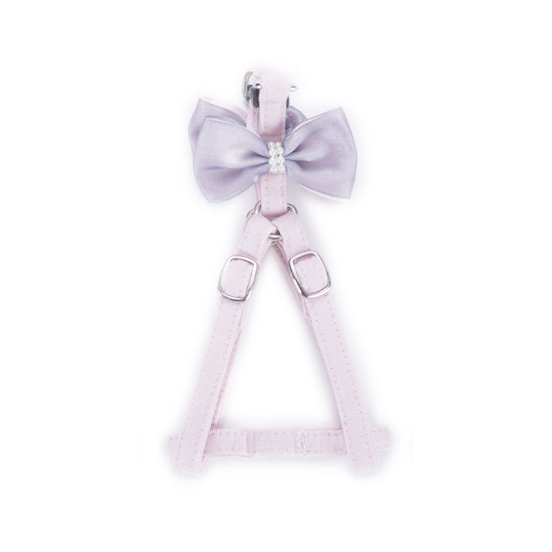 قابل للتعديل 100٪ القطن القوس التعادل فتاة طوق الكلب ومجموعة المقود مع Bowknot