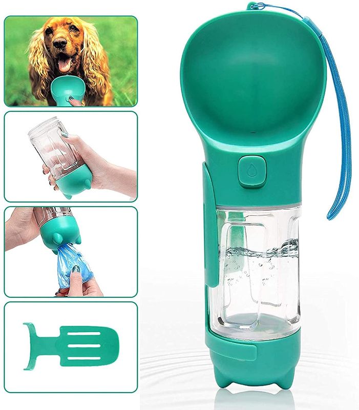 BSCI Leak Proof 2 في 1 Dog Water Bottle Puppy Water Dispenser with Poop Shovel
