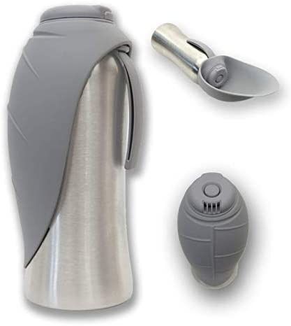 زجاجة مياه ساخنة من Stainless Travel Pets Dog مع وعاء سيليكون قابل للطي 42 أونصة / 1200 مل