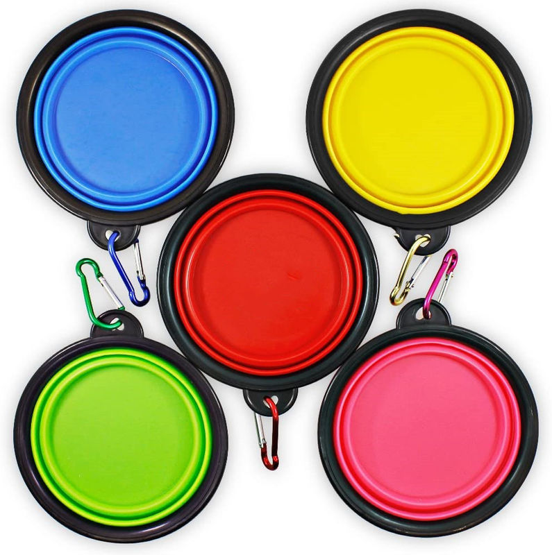 TPE ABS Carabiner Dog Water Bowl Dog Feeder طوي للحيوانات الأليفة
